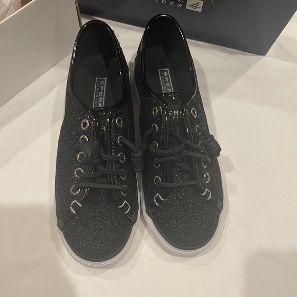 Woman’s Sperry topsiders glitter black size 5.5 - Picture 6 of 14